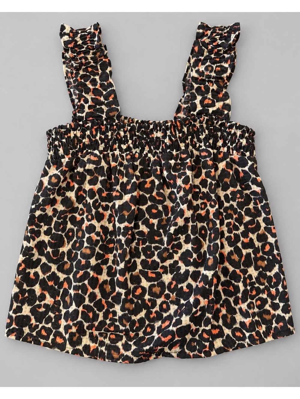 Who What Wear Women's Leopard Print Ruffle Strap Tank Top Medium
